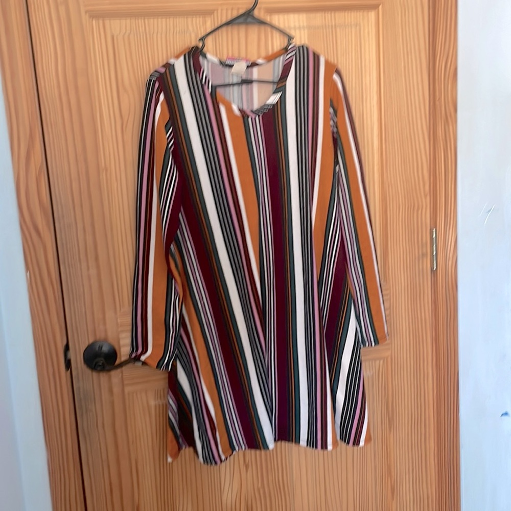 Striped long sleeve dress